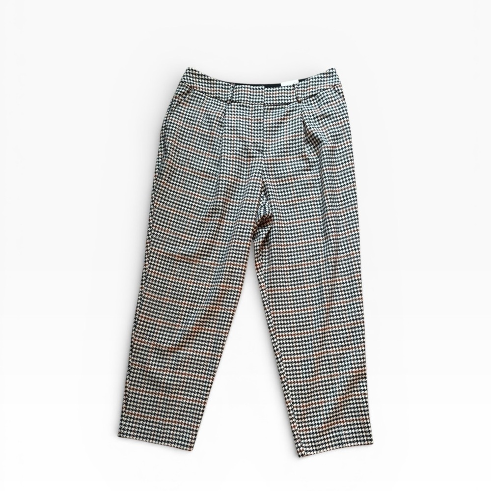 Lane Bryant Houndstooth Plaid Dress Pant Trouser Sz 14X27 Mid Rise Stretch NWT